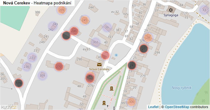 Nová Cerekev - mapa podnikání