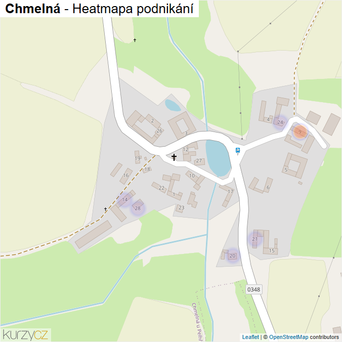 Mapa Chmelná - Firmy v části obce.