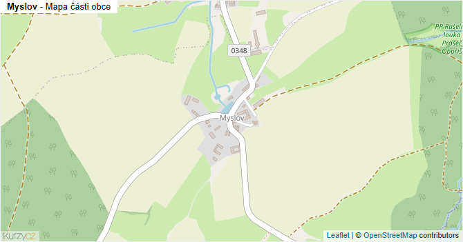 Myslov - mapa části obce