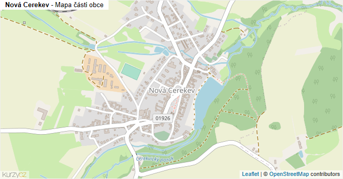 Nová Cerekev - mapa části obce