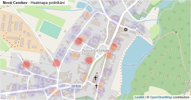 Nová Cerekev - mapa podnikání