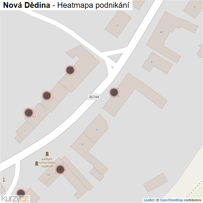 Mapa Nová Dědina - Firmy v obci.