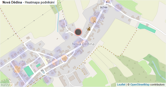 Nová Dědina - mapa podnikání