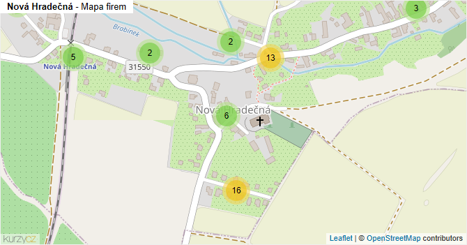 Nová Hradečná - mapa firem