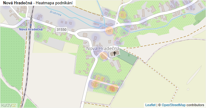 Nová Hradečná - mapa podnikání