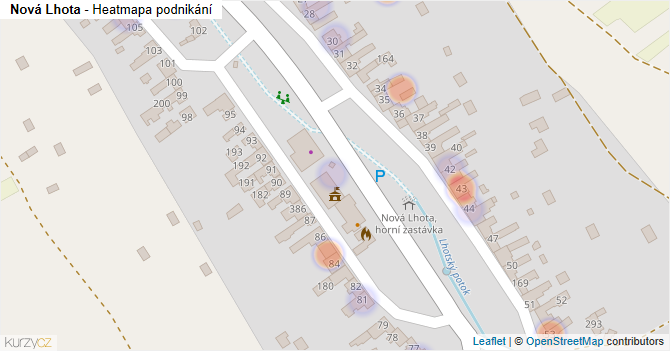 Nová Lhota - mapa podnikání