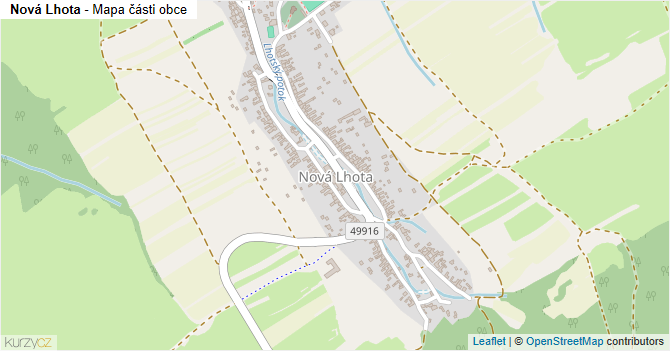 Nová Lhota - mapa části obce