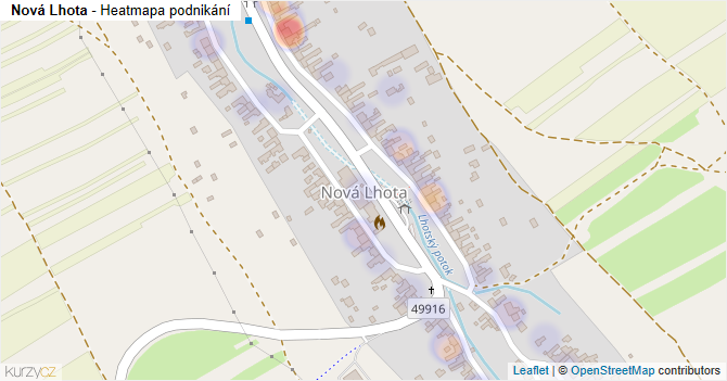 Nová Lhota - mapa podnikání