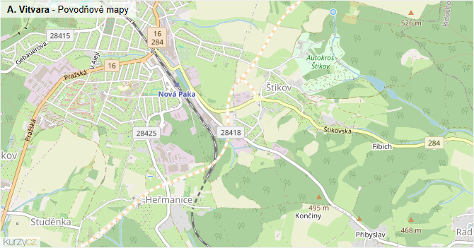 A. Vitvara - záplavové mapy stoleté vody