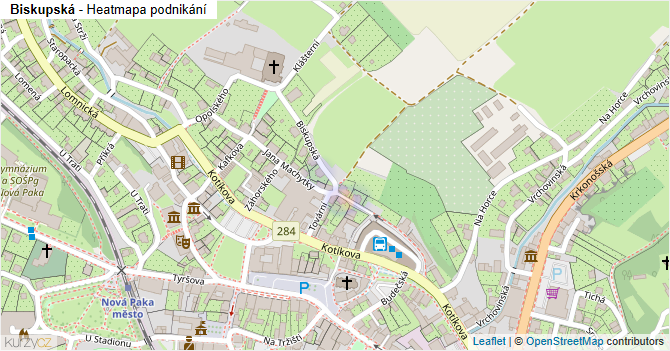 Biskupská - mapa podnikání