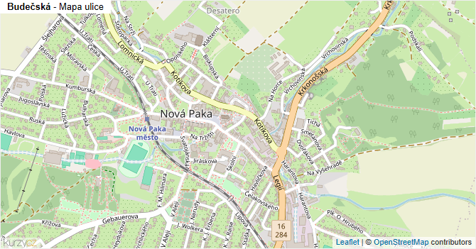 Budečská - mapa ulice