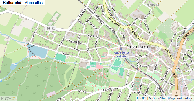 Bulharská - mapa ulice