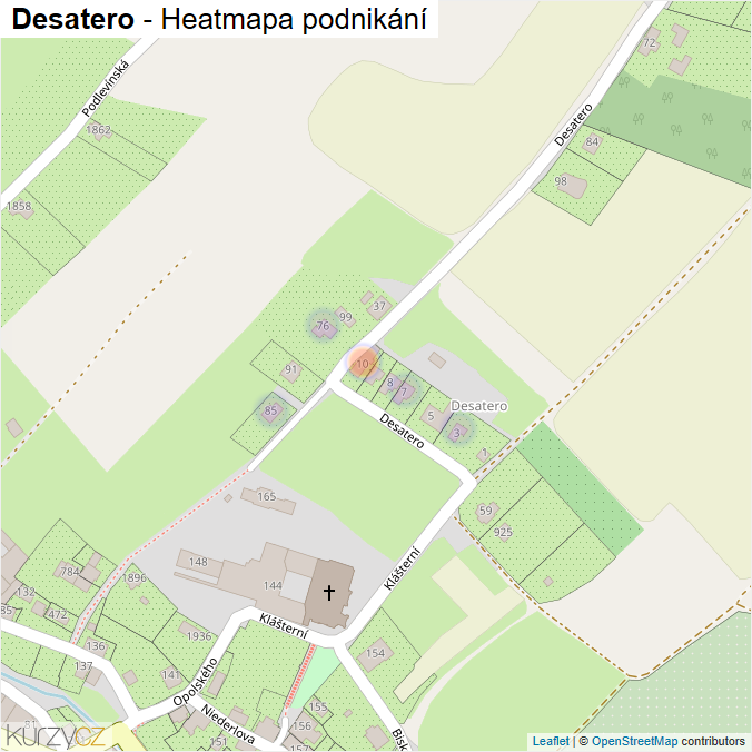 Mapa Desatero - Firmy v ulici.