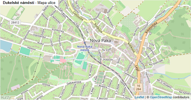Dukelské náměstí - mapa ulice