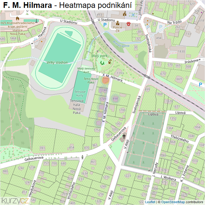 Mapa F. M. Hilmara - Firmy v ulici.