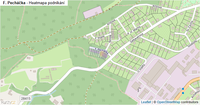 F. Pecháčka - mapa podnikání
