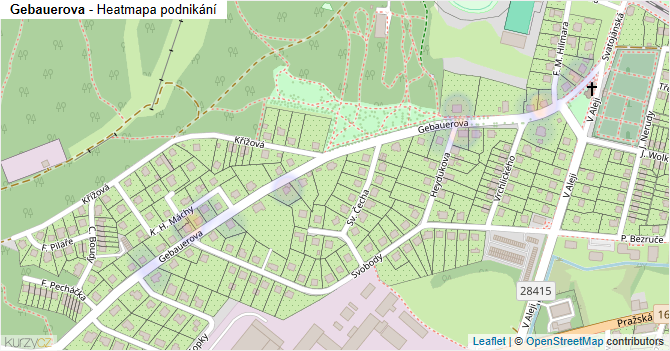 Gebauerova - mapa podnikání