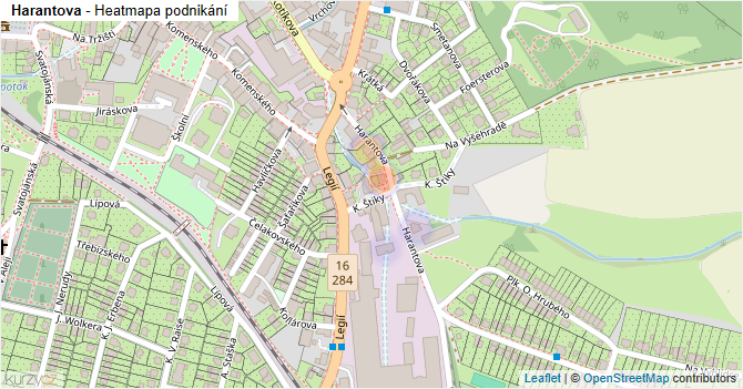 Harantova - mapa podnikání