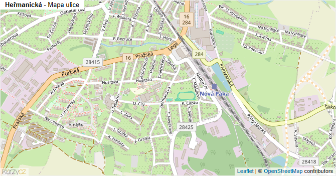Heřmanická - mapa ulice