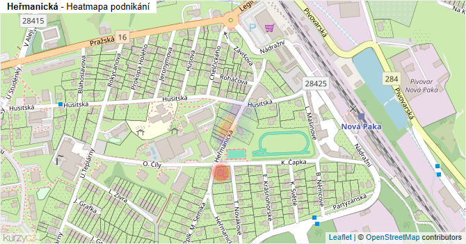 Heřmanická - mapa podnikání
