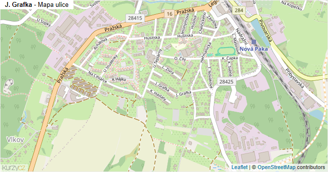 J. Grafka - mapa ulice