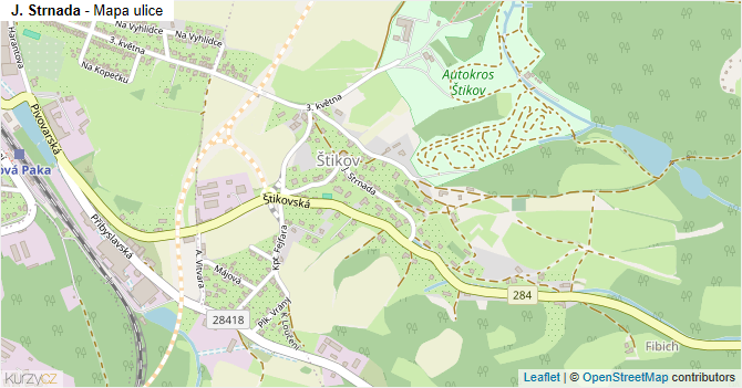 J. Strnada - mapa ulice
