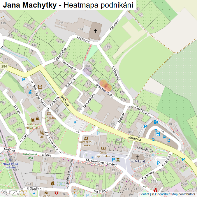 Mapa Jana Machytky - Firmy v ulici.