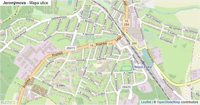 Jeronýmova - mapa ulice