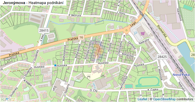 Jeronýmova - mapa podnikání