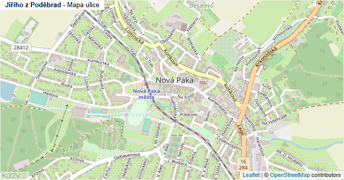 Jiřího z Poděbrad - mapa ulice