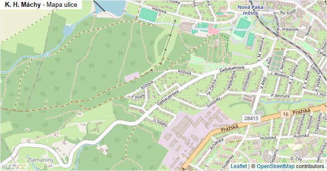 K. H. Máchy - mapa ulice