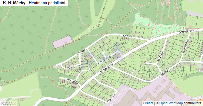 K. H. Máchy - mapa podnikání