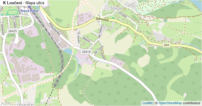 K Loučení - mapa ulice