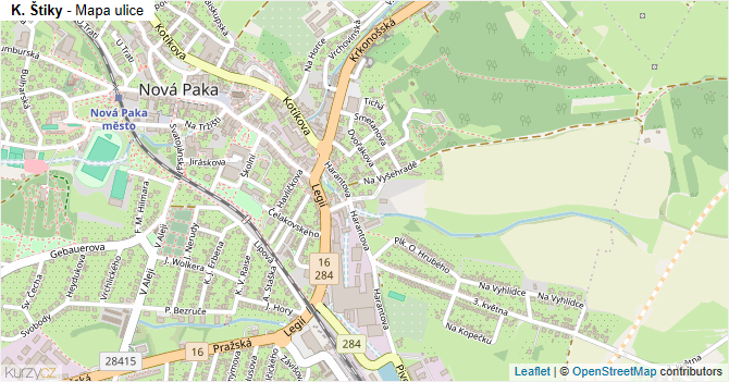 K. Štiky - mapa ulice