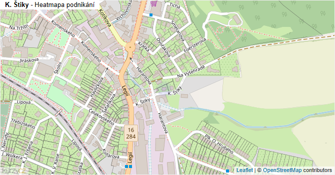K. Štiky - mapa podnikání