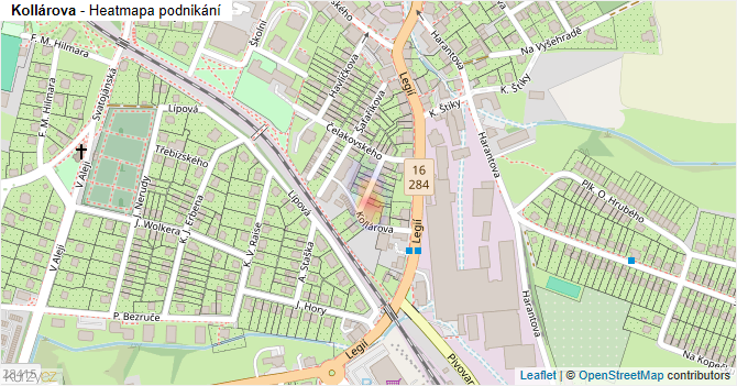 Kollárova - mapa podnikání