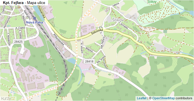 Kpt. Fejfara - mapa ulice