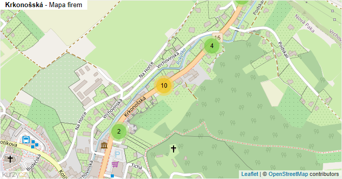 Krkonošská - mapa firem