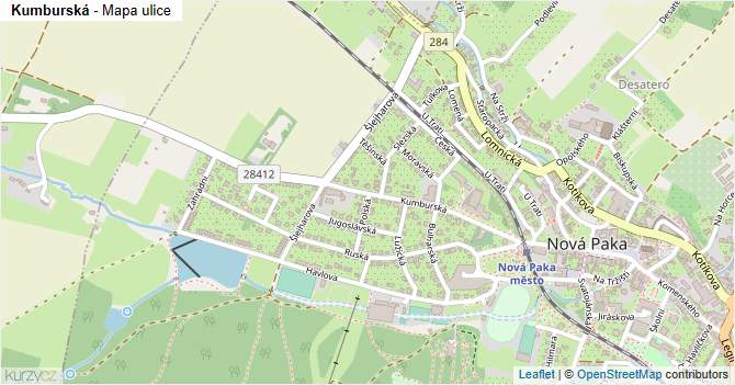 Kumburská - mapa ulice