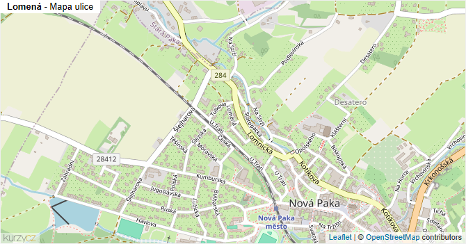 Lomená - mapa ulice