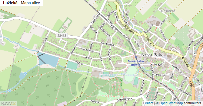 Lužická - mapa ulice