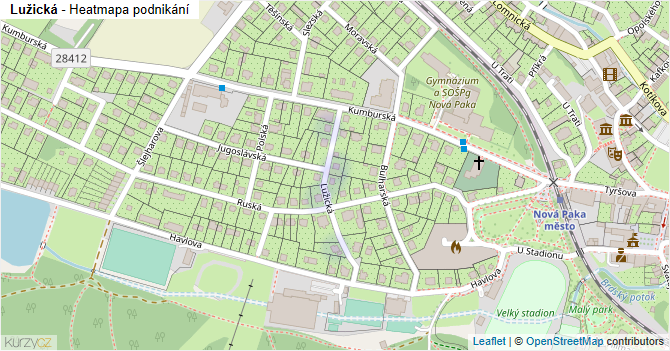 Lužická - mapa podnikání