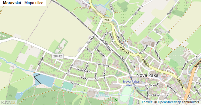 Moravská - mapa ulice