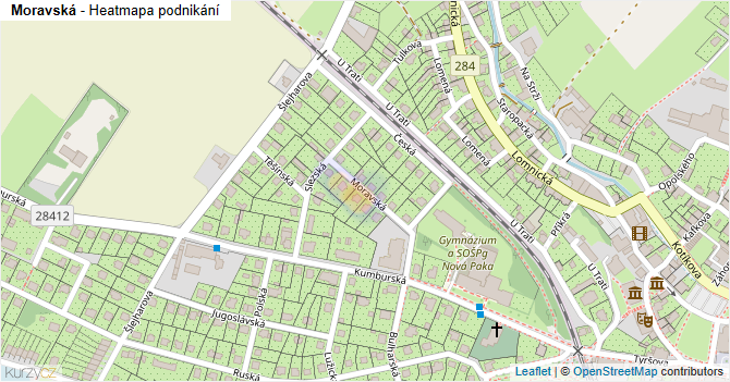 Moravská - mapa podnikání