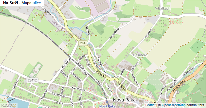 Na Strži - mapa ulice