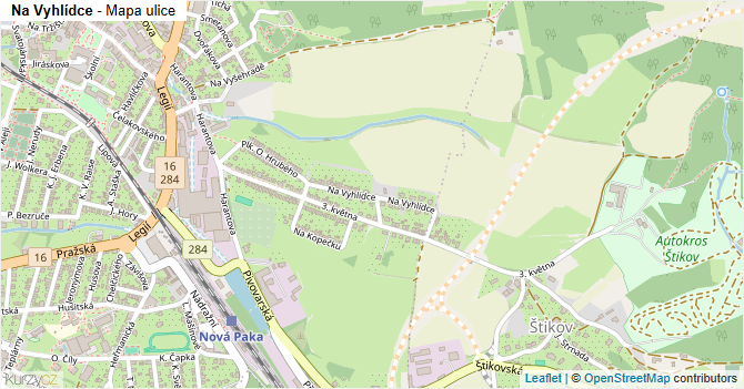 Na Vyhlídce - mapa ulice