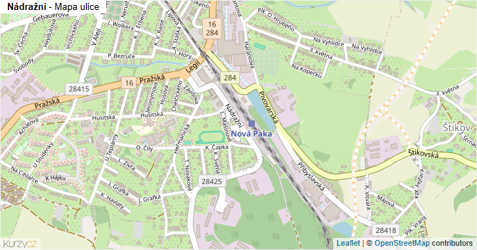 Nádražní - mapa ulice