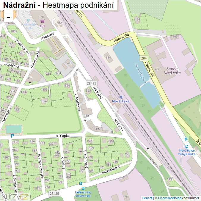 Mapa Nádražní - Firmy v ulici.