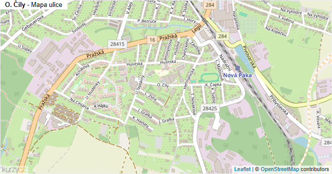O. Číly - mapa ulice