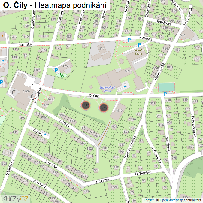 Mapa O. Číly - Firmy v ulici.